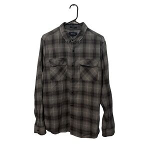 Roark Shirt Mens Medium Gray Plaid Classic Fit Cassidy Lightweight Flannel